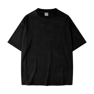 Bas quantité minimale de commande en gros 100% coton t-shirts impression personnalisée Logo hommes T-shirt poids lourd goutte épaule ample surdimensionné t-shirt - Product Image 6