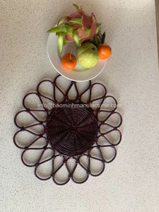 Soldes! Napperons tissés en rotin coloré bureau café dîner fête mariage en plein air personnalisé - Product Image 2