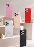 Coque arrière de protection de luxe magnétique en TPU silicone ultra-mince antichoc avec motif vague 3D en relief pour iPhone 16 Pro Max 16 Plus