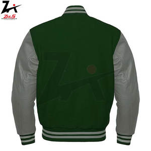 Veste universitaire Letterman veste de baseball corps en laine manches en cuir de vachette couleurs personnalisées broderie Patchwork vestes universitaires - Product Image 6