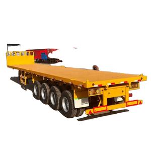 Used 4 Axle 40FT Steel Container <b>Flatbed</b> Semi-Trailer 80T Max Payload - Product Image 3