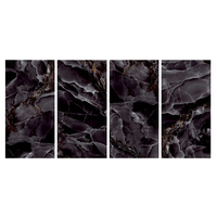 Carreaux muraux en porcelaine noire ASPINO haute brillance 60x120cm, modernes, luxueux, émaillés numériquement, antibactériens, résistants aux acides, isolation thermique