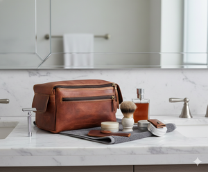 NEWERA Trousse de toilette vintage en cuir pleine fleur marron faite à la main pour sac, taille personnalisée, fermeture éclair, trousse de toilette de voyage - Product Image 2