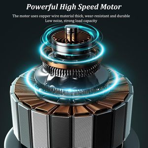 Mini Afeitadora Eléctrica Rotativa Azul para Hombre, Impermeable, Recargable por USB, IPX7, Lavable, para Cara y Cuerpo, Alemán, para RV - Product Image 5