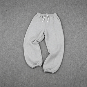 Pantalons de survêtement pour hommes de haute qualité 100% coton décontractés en toile respirante écologiques avec logo brodé personnalisé, coupe droite ample et large - Product Image 3