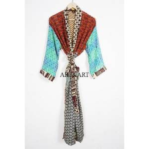 Robe élégante de style occidental en soie, col en V, fermeture à cordon, ceinture à la taille, longueur longue, décontractée, semi-formelle, occasions spéciales - Product Image 6