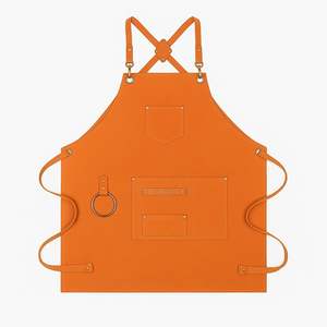 Classic Style <b>Leather</b> Canvas Cooking <b>Apron</b> with Snap Closure for Home & Commercial Kitchen Use - Product Image 2