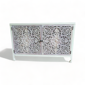 Luxueux Antique Solide Moderne Français Petite Table TV 2 Portes Sculpture Sur Bois Vitrines pour Salon Buffet De Stockage En Bois - Product Image 3