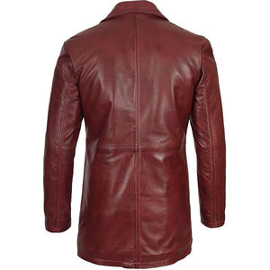 Veste longue en cuir d'agneau véritable respirante pour homme, prix raisonnable, vente chaude, étiquette privée personnalisée, 80% de rembourrage en duvet d'oie - Product Image 5