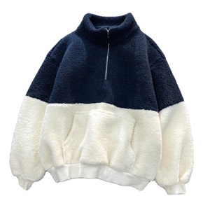 OEM Custom Logo Warm Hoodies Unisex Quarter Zip up Micro Polar Fleece Custom Pullover <b>Sherpa</b> Fleece Hoodie for <b>Men</b> - Product Image 4