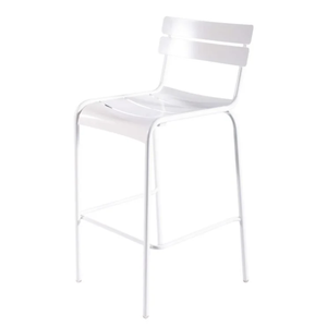 Sgabello da Bar Moderno in Metallo Bianco Stile Rustico Contemporaneo per Cucina e Bar Domestico con Rivestimento in PU e Struttura in Ferro e Legno - Product Image 1