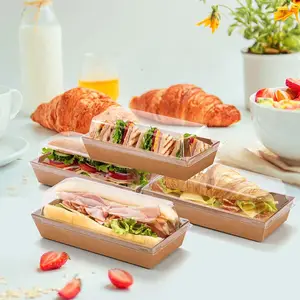 Melai.e custom kraft paper triangle egg hotdog sandwich packaging boxes with logo