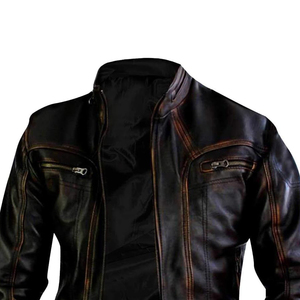 Chaqueta de cuero de moto para mujer, ropa de abrigo de cuero real, elegante, ajustada, moda de invierno, diseño personalizado, venta al por mayor - Product Image 3