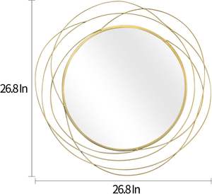 Modern <b>Gold</b> Orbit <b>Round</b> <b>Wall</b> <b>Mirror</b> - Product Image 3