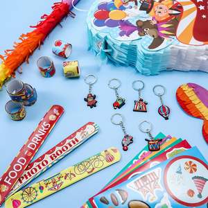 ब्लाइंडफोल्ड बैटन और कंफेटी थप्पड़ कंगन स्टिकर कीचेन क्लोन पिनाटस को सर्कस थीम जन्मदिन पार्टी की सजावट के लिए सेट - Product Image 5