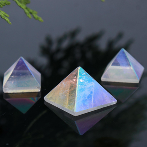 Pyramide d'orgone rose cristal, pendentif quartz aura, obsidienne noire, améthyste, chant en cristal, pyramide d'ange aura - Product Image 2