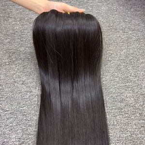 Paquete de cabello humano virgen recto de hueso negro de alta calidad WEFT, cabello crudo de longitud larga para encaje suizo, rizo Jerry de un donante para mujer - Product Image 5