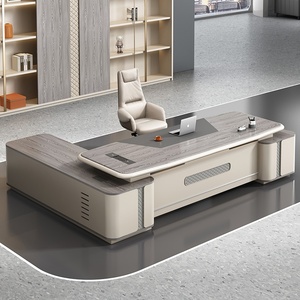 Juego de Escritorio Ejecutivo de Lujo Moderno, Mesa de Oficina de Madera Extensible, Escritorio Grande para Gerente, Escritorio Ejecutivo Comercial de Alta Gama - Product Image 3