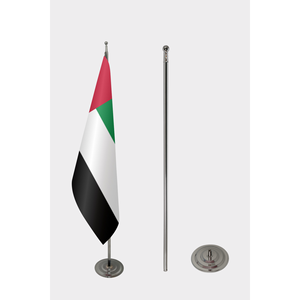 Bandera Oficial de los Emiratos Árabes Unidos para Interiores, de Poliéster Satinado, con Asta de Aluminio, Impresión Digital, Bandera de Mano para Automóvil, Uso Automotriz - Product Image 2