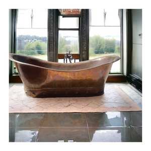 Baignoire en cuivre antique de haute qualité fabrication indienne avec un nouveau design pour salle de bain - Product Image 2