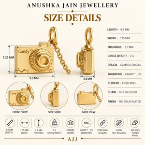 24K Gold Plated <b>Heart</b> <b>Charm</b> Pendant with Diamond Zircon Religious Style - Product Image 5