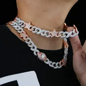 Cadena Cubana de Moda de Lujo con Circonitas Bicolor Estilo Hip Hop para la Vida de los Raperos - Product Image 5