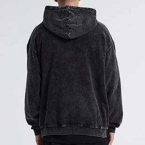 Sudadera con capucha personalizada para hombre, ropa de calle Vintage, alta calidad, peso pesado, azul, lavado con ácido, Sol desteñido, recortada, cremallera, talla XL, capucha bordada - Product Image 6