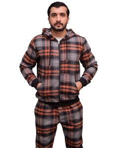 Survêtement unisexe en flanelle de qualité supérieure avec capuche élégante, doux, confortable et décontracté pour les activités de détente et de plein air, longueur genou - Product Image 3