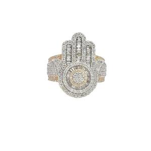 Nouveautés Bagues en diamant Moissanite VVS Hip Hop pour hommes en argent sterling S925 glacé à la main Hamsa - Product Image 1