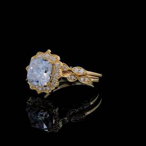 Luxury Iced Out Oval Lab Grown Diamond Engagement & Wedding <b>Statement</b> <b>Ring</b> in 18K Gold Hip Hop Jewelry - Product Image 2