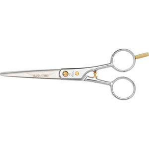 Juego de Tijeras de Belleza Profesionales Hakucho PLUS 55, Acero Inoxidable VG10 y Cuchillas de Titanio Rectas con Mangos de Acero - Product Image 1
