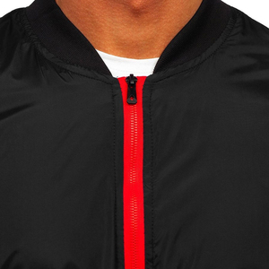 Chaqueta de bombardero de satén barata al por mayor para hombre chaqueta acolchada de béisbol granate con logotipo personalizado con chaquetas de satén con cuello levantado OEM - Product Image 6