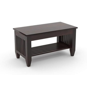 Mesa de centro de madera de acacia maciza de diseño moderno con acabado de nogal para sala de estar como muebles para el hogar - Product Image 1
