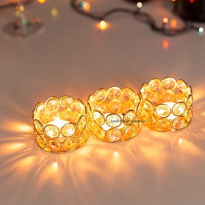 Design attrayant photophore bougeoir forme ronde métal/cristal votif pour chambre à coucher lumières de table décoration - Product Image 3
