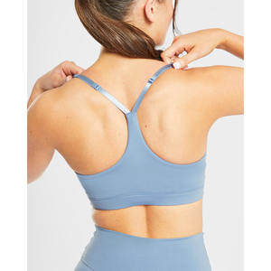 New Design Slate <b>Blue</b> Staple <b>Sports</b> <b>Bra</b> Adjustable Back Straps V Shaped Neckline & High Impact Adult Women's Fitness <b>Sports</b> <b>Bra</b> - Product Image 2