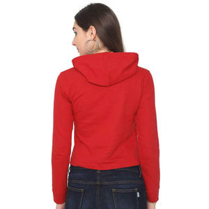 Fabrication de Sweatshirts à capuche pour filles, couleur rouge, prix de gros, vêtements d'hiver décontractés - Product Image 2