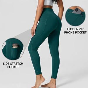 Vractive Custom Hot-selling Pants High Rise Side Pockets <strong>Fleece</strong> <strong>Lined</strong> Breathable Waist Gym <strong>Leggings</strong> <strong>Women</strong> Wholesale - Product Image 1