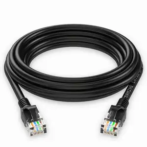 高供应最佳以太网电缆任一电缆以太网网络跳线黑色0.5m (1.6英尺) Cat5e Snaggles未屏蔽