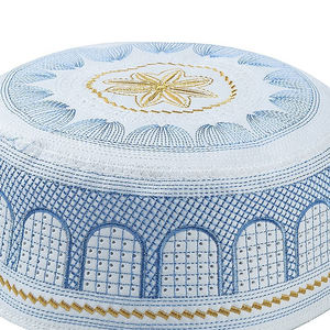 Venta al por mayor personalizado bordado adulto musulmán Kufi sombrero islámico impreso plano superior étnico islámico sombrero gorra - Product Image 3