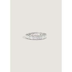 Anillo de Eternidad Jackie con Diamantes de Corte Esmeralda en Oro Blanco - Product Image 1