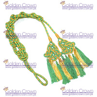 Couronne dorée en gros GC-01652, cordon de ruban de brocart avec cordon bleu et or, couleur personnalisée et glands pour vêtements et rideaux