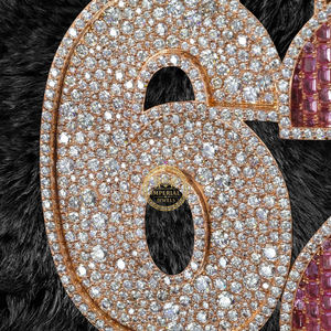 จี้เพชรสร้างในห้องปฏิบัติการสุดหรู สั่งทำเลขได้ ประดับเพชรเต็มวง ทองเหลืองชุบทองคำขาว ทรงกลม เจียระไนแบบบริลเลียนท์ สี DEF ความสะอาด VVS VS เครื่องประดับสไตล์ฮิปฮอป - Product Image 2