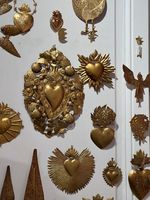 Décoration murale en laiton en forme de cœur, artisanat traditionnel fait main, pour salon, usage intérieur, ex-votos, Sacré Milagro