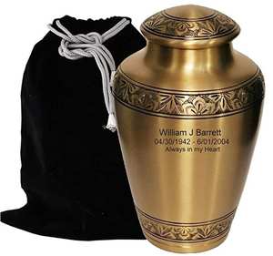 Elegante urna de cremación con diseño floral, recuerdo conmemorativo decorativo y funcional para cenizas humanas - Product Image 6