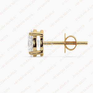 Pendientes de Moissanita con Corte de Pera de Cuatro Puntas, 2 Ct, Perfil Cuadrado Moderno, Plata 925, para Compromiso, Bodas, Fiestas, Regalos Cristianos - Product Image 3