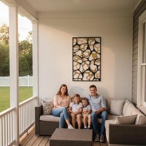 Decoración de Pared Metálica Abstracta Premium en Negro y Dorado, Ideal para Sala de Estar, Dormitorio y Oficina, Procedente de la India - Product Image 3