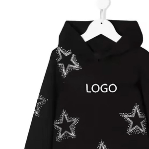 Sweats à capuche pour hommes en coton mélangé de qualité supérieure avec impression de strass unie, nouveau design, 100% coton, taille personnalisée pour l'hiver - Product Image 5
