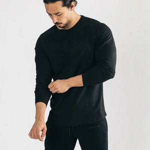 T-shirt streetwear personnalisé T-shirt en coton délavé à l'acide sérigraphie surdimensionnée T-shirts à manches longues double couche à manches longues pour hommes - Product Image 5