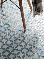 Carreaux muraux modernes carrés, sûrs, incassables, irisés et polis pour piscine intérieure, escalier, salle à manger, mosaïque de piscine, épaisseur 4 mm