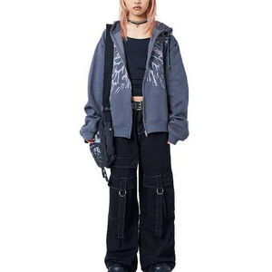 Sudadera con Capucha Extra Grande para Mujer, 100% Algodón, con Cierre, Personalizable con Logotipo, Estilo Urbano, Gruesa, para Otoño/Invierno - Product Image 6